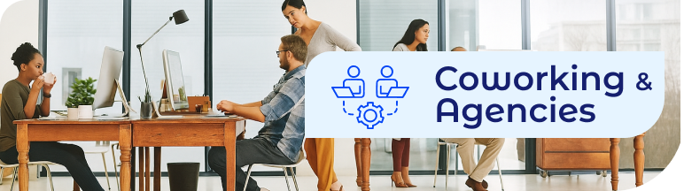 Auto Dealerships service banner over a high-angle view of a pristine showroom with customers, illustrating professional commercial cleaning and janitorial services for car dealers.